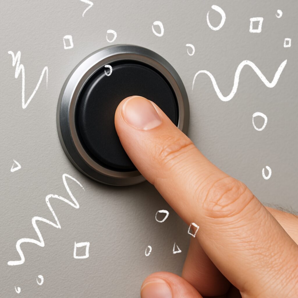 Ein Finger drückt einen Knopf