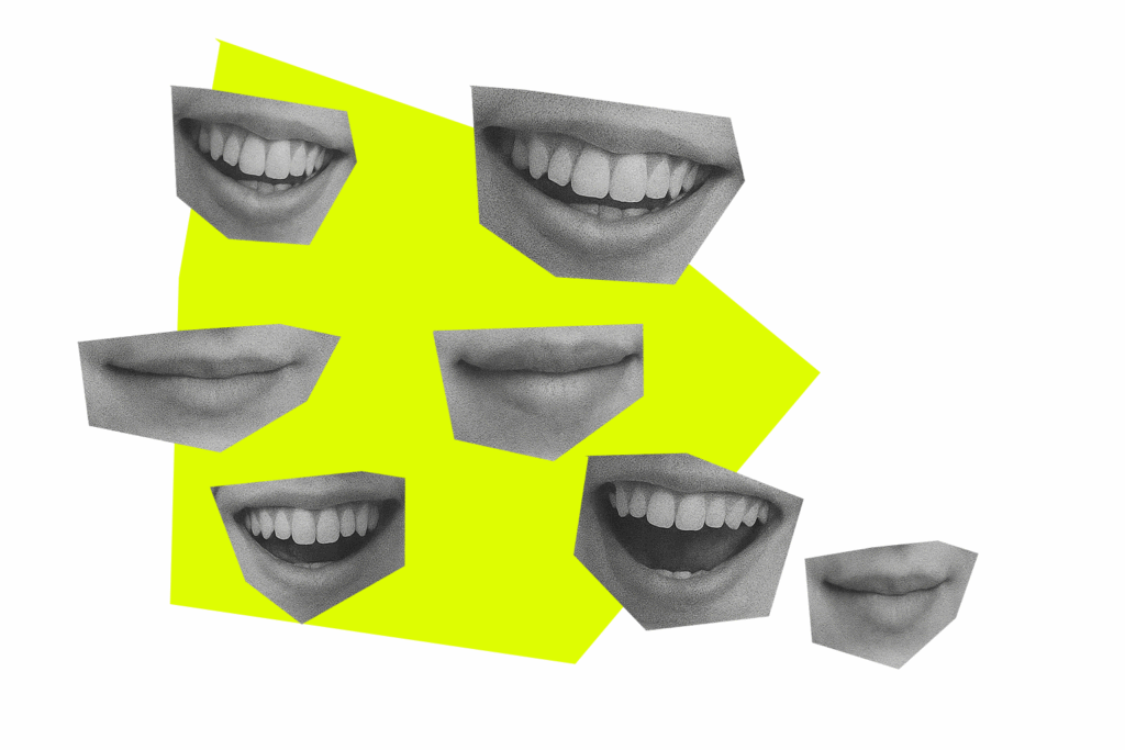 Collage aus lachenden Mündern