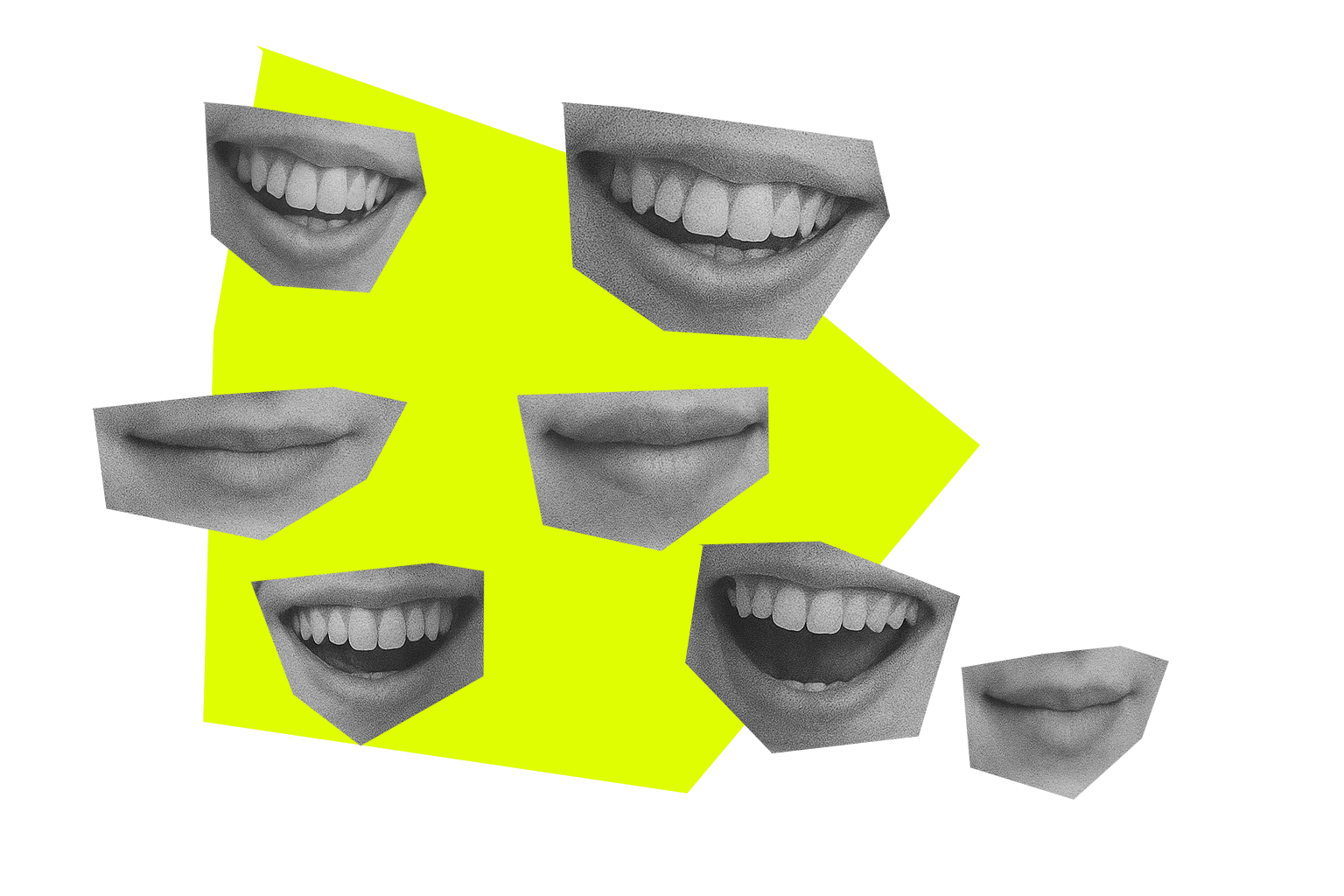 Collage aus lachenden Mündern